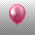 Pink balloon isolated on transparent background.3D Vector illustration of celebration, party balloons