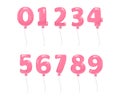 Pink Balloon Numbers. Girls Birthday Party Balloons