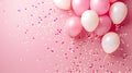 Pink balloons composition background - Celebration design