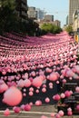 Pink balls in Gay village in Montreal Royalty Free Stock Photo