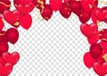 Pink baloons on background. illustration of Valentine`s day, February 14, love , space for your text. Vector illustration. Royalty Free Stock Photo