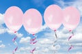 Pink baloons in the sky Royalty Free Stock Photo