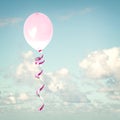 Pink baloons in the sky Royalty Free Stock Photo