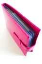 Pink bank book holder, leather bag Royalty Free Stock Photo