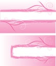 Pink banners, design elements