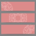 Pink banners with ornate pattern