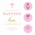 Girl baptism invitation card Royalty Free Stock Photo