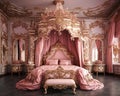 The Pink Baroque bedroom is a historical bedroom by the palace.