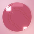 Pink Baseball ball icon isolated on pink background. Minimalism concept. 3D render illustration Royalty Free Stock Photo