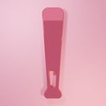 Pink Baseball bat icon isolated on pink background. Minimalism concept. 3D render illustration Royalty Free Stock Photo