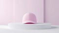 Pink baseball cap mockup isolated on a clean white background for professional presentation