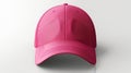 Pink baseball cap mockup isolated on white background for realistic presentations