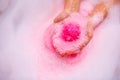 Pink Bath Bomb In Water Royalty Free Stock Photo