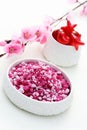 Pink bath salt Royalty Free Stock Photo