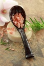 Pink bath salt and handmade soap Royalty Free Stock Photo