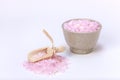 Pink bath salts. Royalty Free Stock Photo