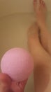 Pink bathbomb