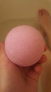 Pink bathbomb