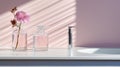 Pink Bathroom With Georg Jensen Style: Hyperrealistic Precision And Anime Aesthetic