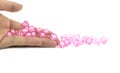Pink Beads On Hand Royalty Free Stock Photo