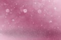 pink cute sparkling glitter lights defocused bokeh abstract background and falling snow flakes fly, festive mockup texture with Royalty Free Stock Photo