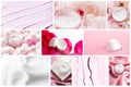 Pink beauty collage for luxury cosmetic, skincare and make-up brand as background