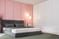 Pink bedroom corner, double bed