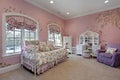 Pink bedroom in suburban home Royalty Free Stock Photo