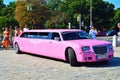 The Pink Bentley Limousine in the centre -