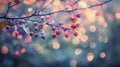 Pink Berries on Branch with Soft Bokeh Background Royalty Free Stock Photo