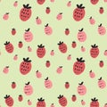 Pink berries seamless pattern for the background. A collection of fruits for banners, textiles, wallpaper, wrapping paper