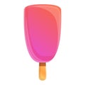 Pink berry popsicle icon, cartoon style