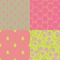 Pink berry seamless patterns Royalty Free Stock Photo