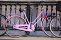 A pink bike in Royalty Free Stock Photo