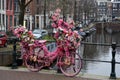 Pink bike. Amsterdam.