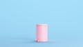 Pink Bin Household Waste Can Recycling Trash Garbage Basket Rubbish Kitsch Blue Background Royalty Free Stock Photo