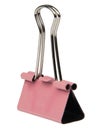 Pink binder office clip isolated on the white background Royalty Free Stock Photo