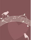 Pink birds on purple background 1 Royalty Free Stock Photo