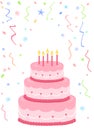 Růžový dort k narozeninám 