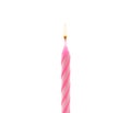 Pink birthday cake candle isolated Royalty Free Stock Photo