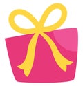 Pink birthday present, icon Royalty Free Stock Photo