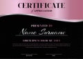 Pink and Black Certificate Diploma Template for Woman