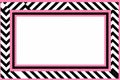 a pink and black chevron pattern frame with a white border Royalty Free Stock Photo