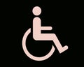 Pink and black handicapped sign