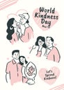 Pink Black Illustrated World Kindness Day Poster