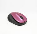 Pink and black mouse on a white background Royalty Free Stock Photo
