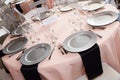 Pink and Black Place Setting