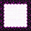 Pink and Black Polka Dot Thank You Frame Background Royalty Free Stock Photo