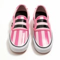 Pink And Black Vans Girl Stripe Slip On Shoes