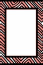 a pink and black zebra print frame with a white border Royalty Free Stock Photo